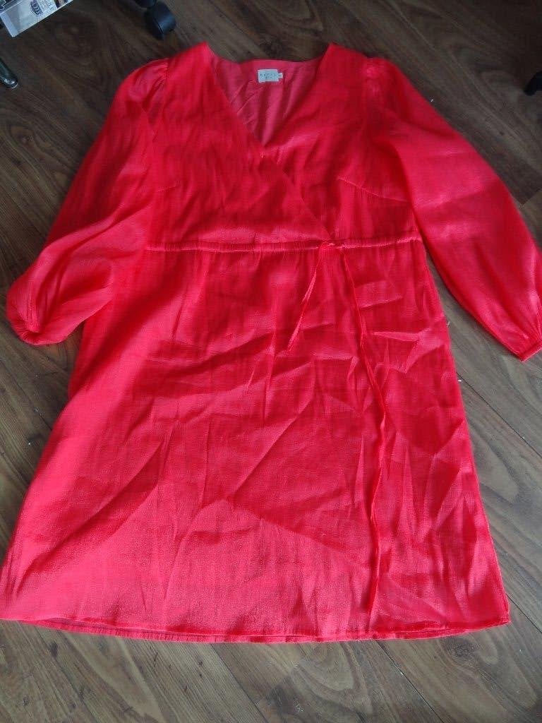 Kaffe curve jurk, Maat 42/44 (L), Roze, Gedragen, Onder de knie
