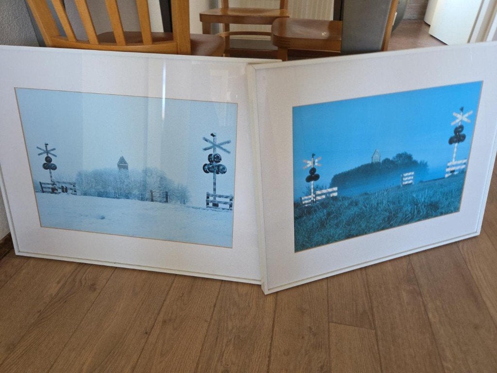 Foto in lijst overgang ttein, Ophalen, Zo goed als nieuw, Metaal, Ingelijst werk