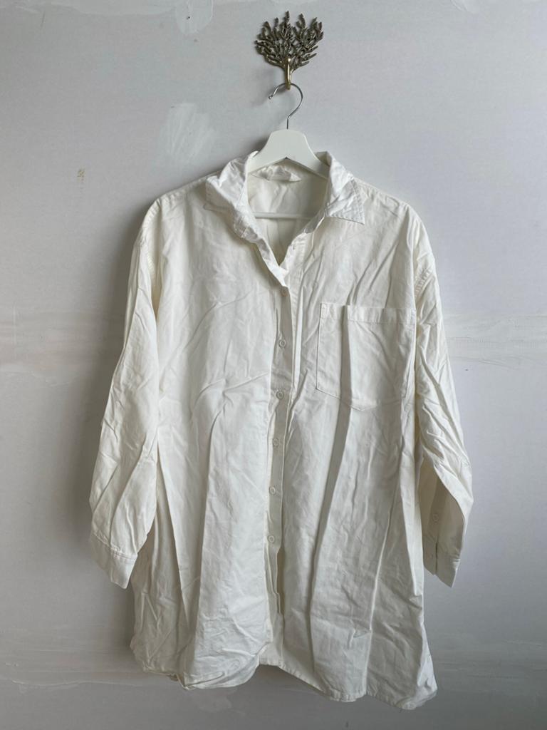 American Vintage Witte Oversized Blouse M/L, Ophalen of Verzenden, Zo goed als nieuw, Maat 38/40 (M), Wit