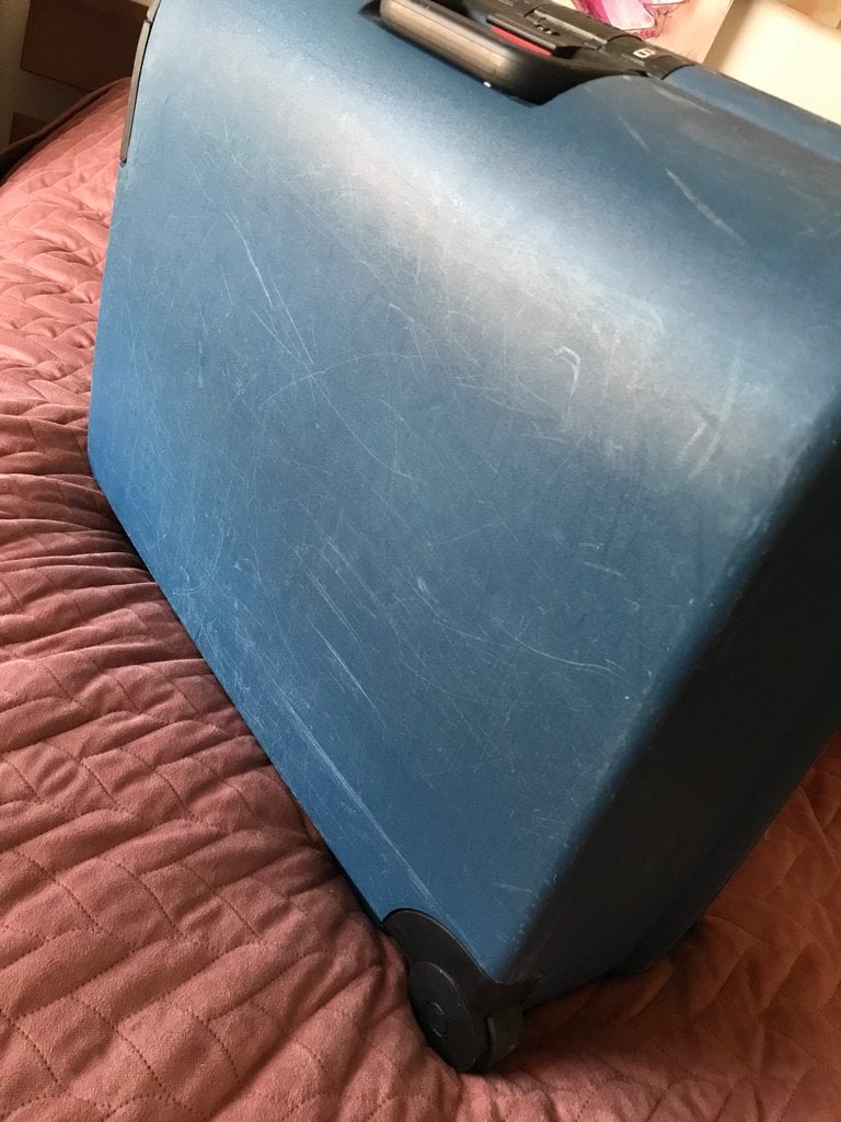 Grote koffer op twee wieltjes, Hard kunststof, 45 tot 55 cm, Zo goed als nieuw, 70 cm of meer