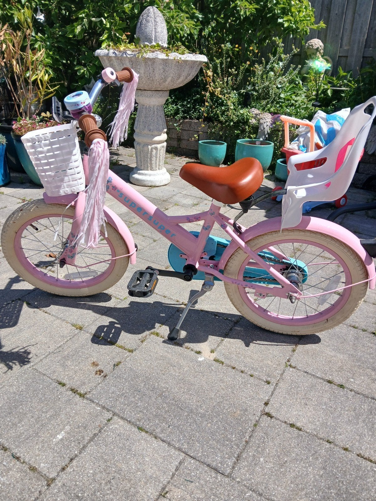 Mooie meisjes fiets, Ophalen, Terugtraprem, Zijwieltjes, 16 tot 20 inch