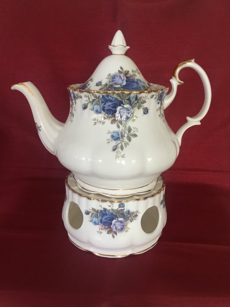 Royal Albert MOONLIGHT ROSE  THEEPOT GROOT MET THEELICHT, Ophalen of Verzenden