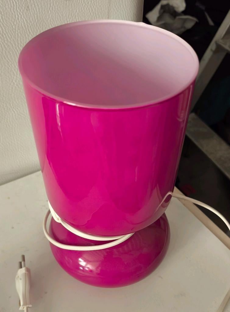 Roze tafellampje met bediening, Kunststof, Gebruikt, Ophalen of Verzenden, Modern