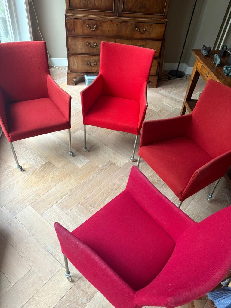 Zes Bert Plantagie stoelen, Huis en Inrichting, Stoelen, Ophalen, Gebruikt, Stof, Vijf, Zes of meer stoelen
