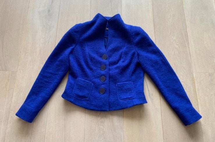 Moq vest jasje  L wol nieuwstaat, Kleding | Dames, Ophalen of Verzenden, Zo goed als nieuw, Maat 42/44 (L), Blauw