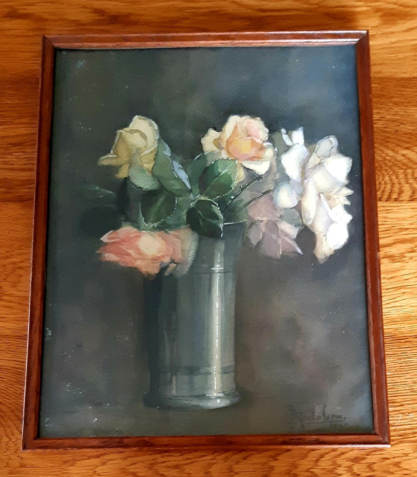 Aquarel  Stilleven Rozen J.J.Roelofsen 1921 Geen Prent !, Antiek en Kunst, Ophalen of Verzenden