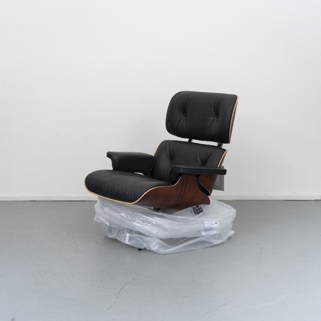 2x Vitra Eames Lounge Chair & Ottoman Palisander - Chroom, Niet ingevuld, Niet ingevuld, Nieuw, 75 tot 100 cm