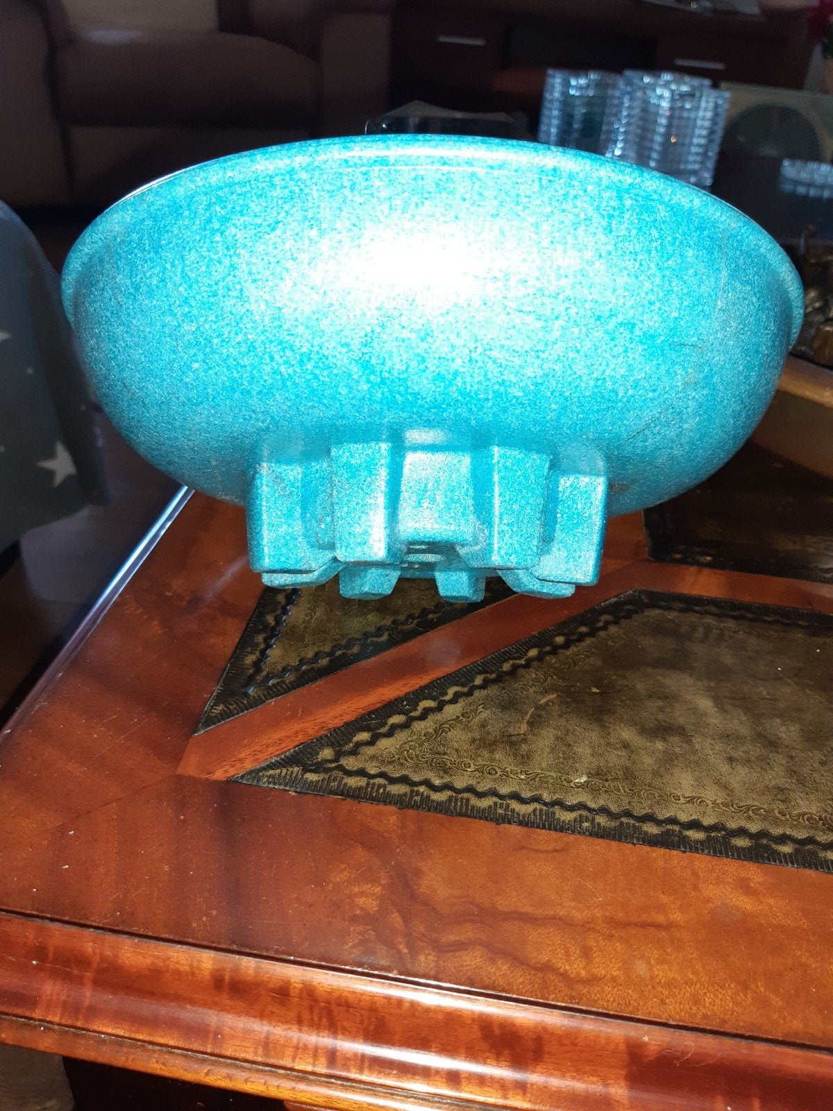Copier Leerdam glas cactus schaal blauw, Antiek en Kunst, Antiek | Schalen, Ophalen of Verzenden