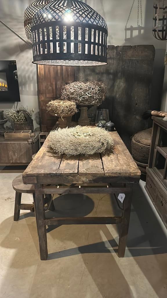 Oude houten markttafel uit india, Ophalen