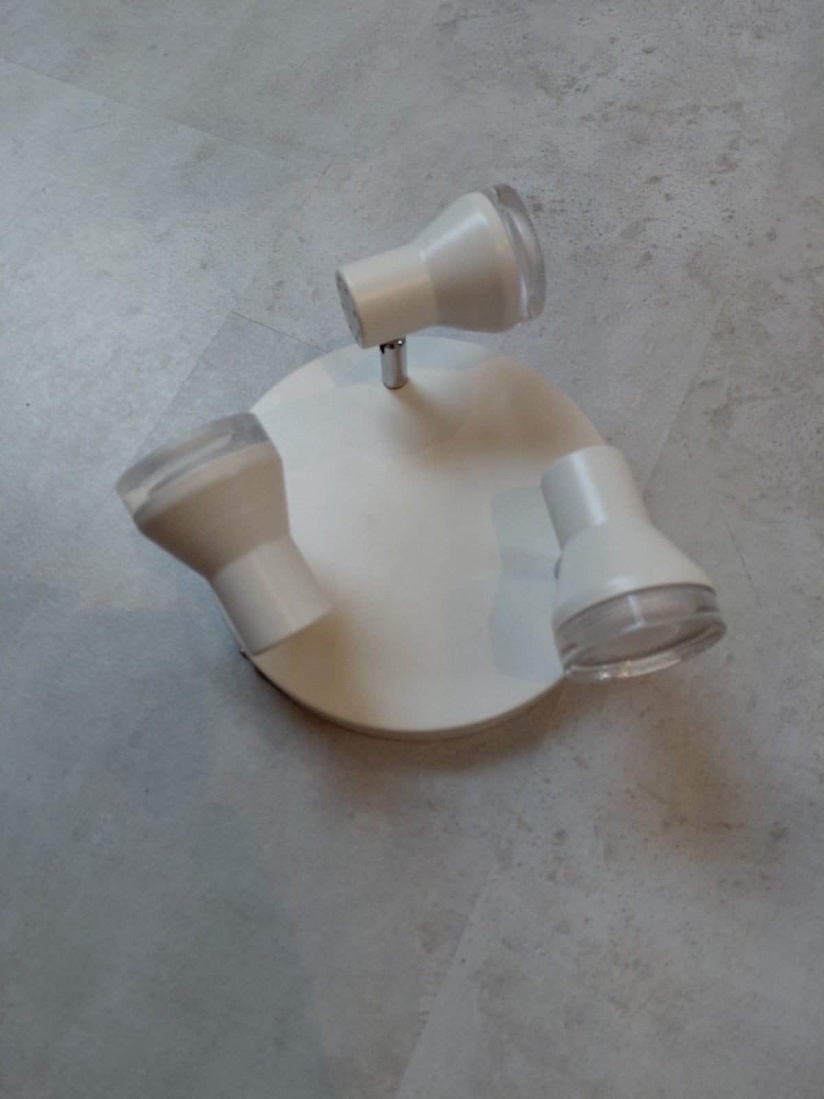 Witte Plafondspot met 3 Richtbare Spots - 20cm Diameter, Ophalen, Gebruikt, Plafondspot, Wit