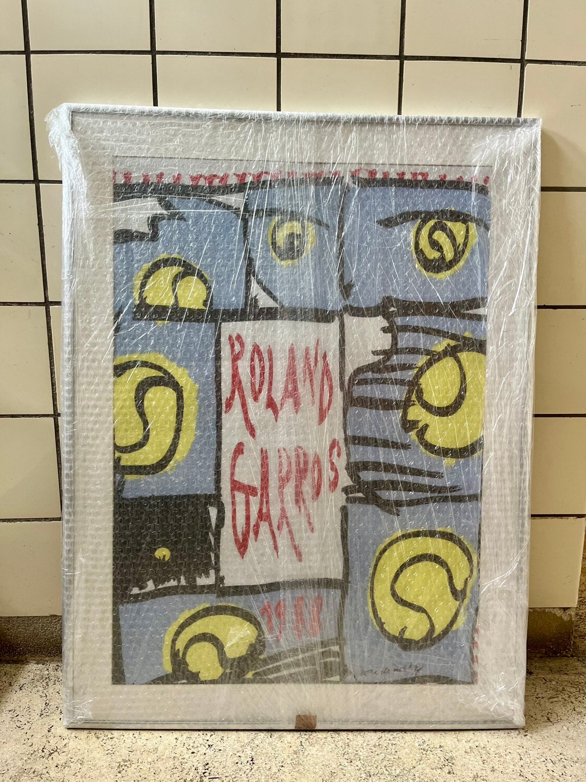 Roland Garros x Pierre Alechinsky poster (1988), Ophalen, Rechthoekig Staand, Met lijst, A1 t/m A3