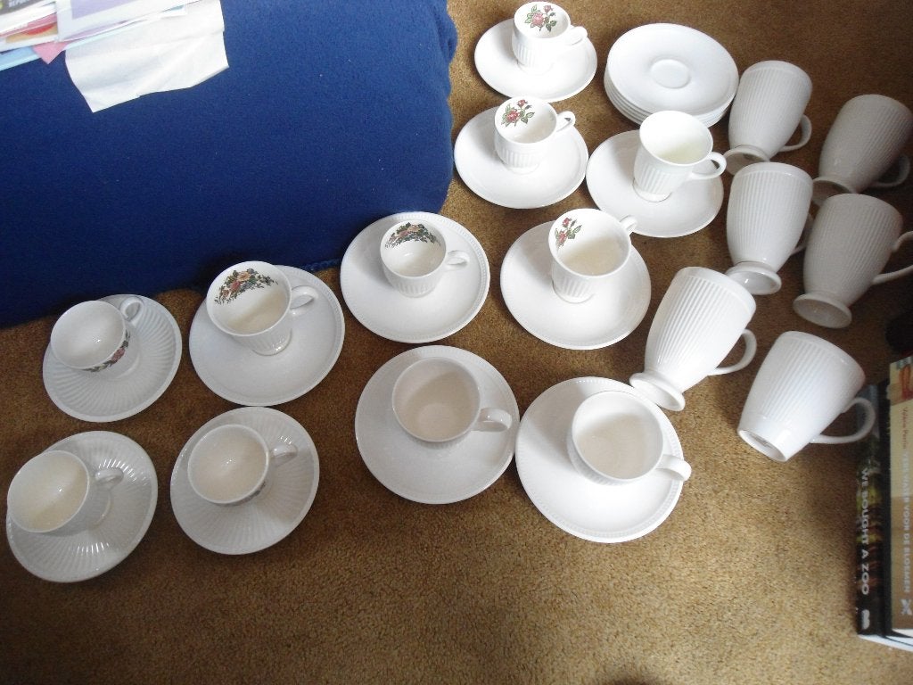 Partijtje Wedgwood Windsor en briar rose. Bekers, kopjes enz, Ophalen of Verzenden, Zo goed als nieuw, Porselein, Kop en/of schotel