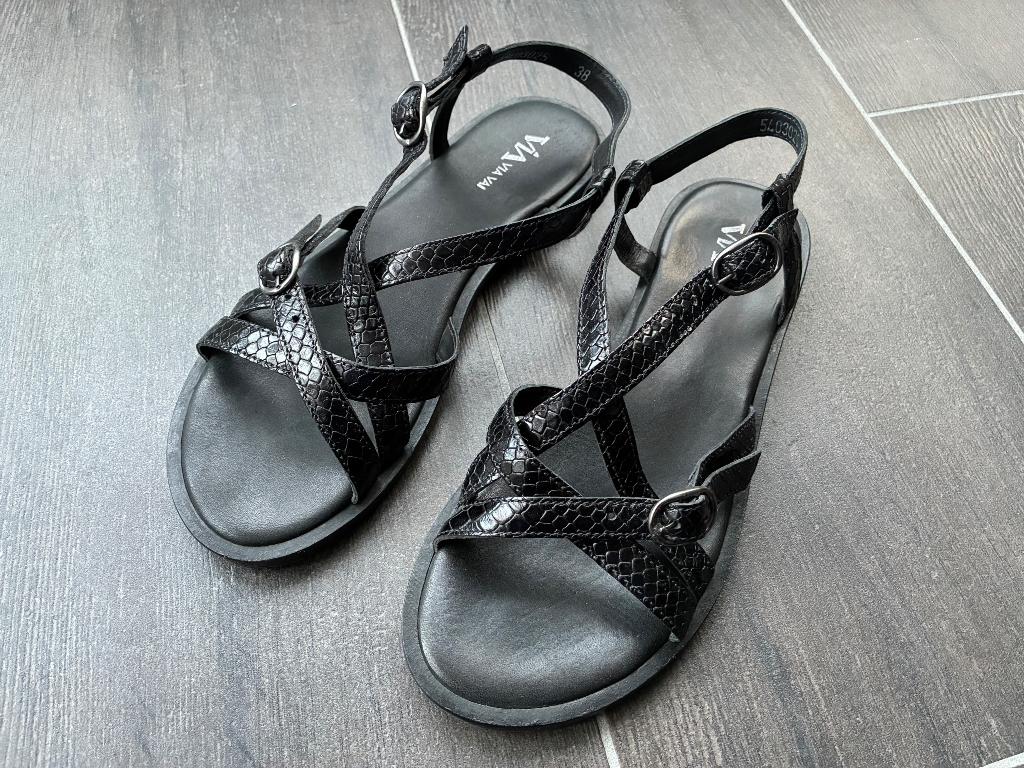 Via Vai dames sandalen zwart, Via Vai, Zwart, Zo goed als nieuw, Sandalen of Muiltjes