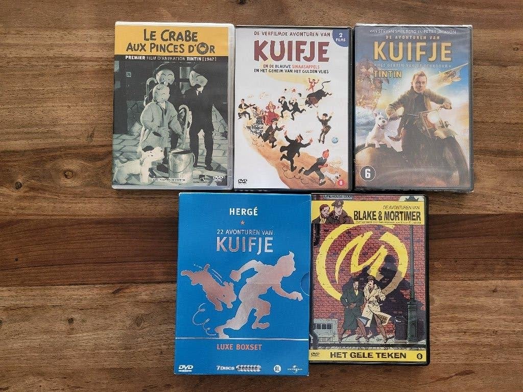 Hergé, Kuifje, Crabe aux Pinces d’or, Het Gele teken, DVD, Boeken, Meerdere stripboeken, Ophalen, Zo goed als nieuw