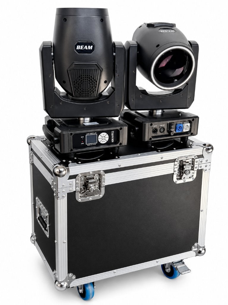 2x Professionele 230W BEAM Moving Heads inclusief Flightcase, Ophalen, Zo goed als nieuw, Licht