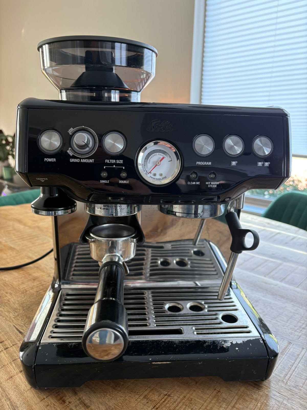Solis Grind & Infuse Pro / Sage Barista Express, Gebruikt, Espresso apparaat, 4 tot 10 kopjes, Afneembaar waterreservoir