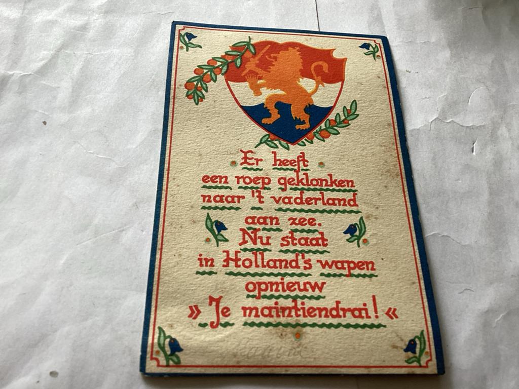 Historische Ansichtkaart: "Je maintiendrai" - 1945, Ophalen of Verzenden