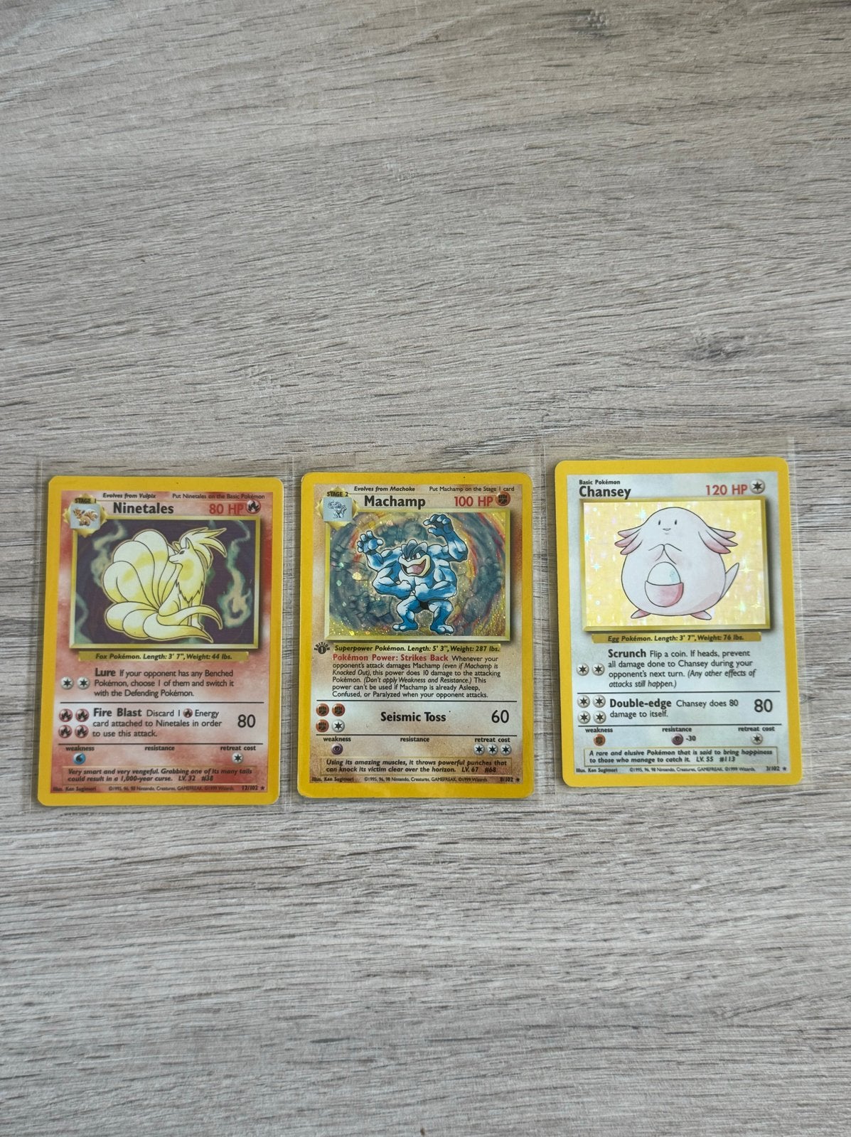 Pokémon kaarten: Ninetales, Machamp, Chansey, Ophalen of Verzenden, Gebruikt, Meerdere kaarten