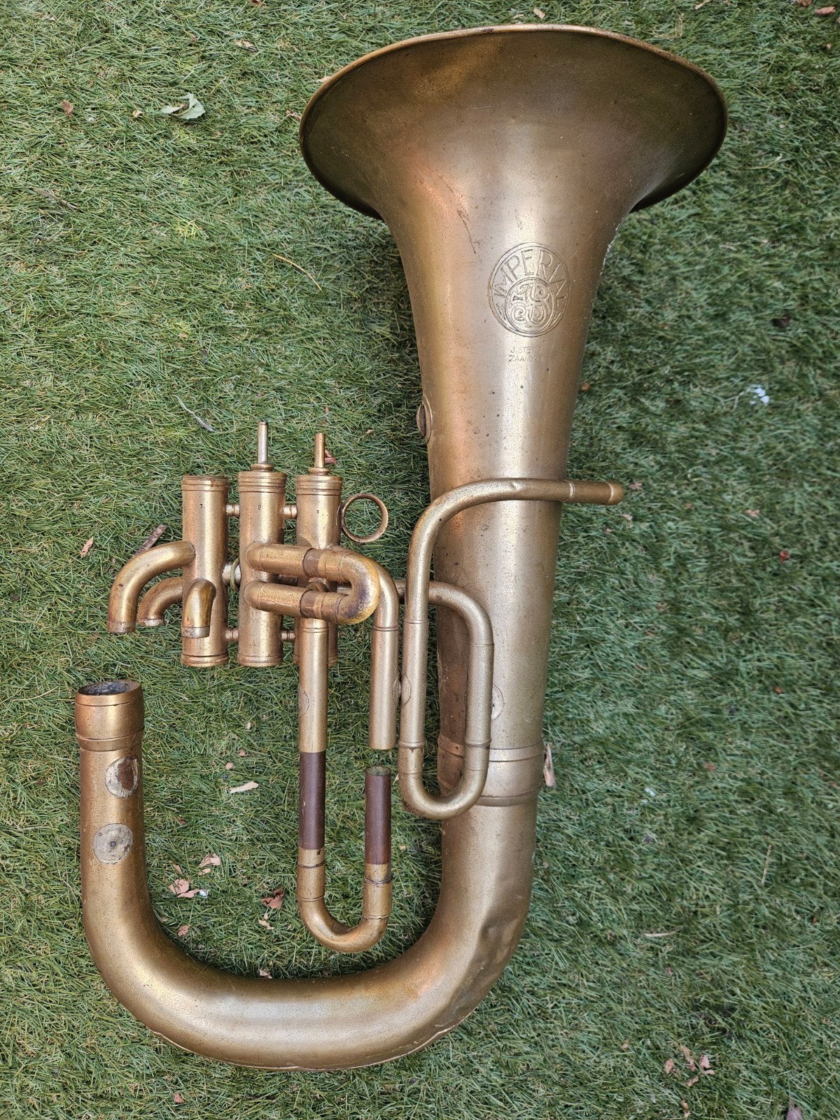 Oud koperen blaasinstrument (decoratie), Ophalen, Gebruikt, Koperblazer