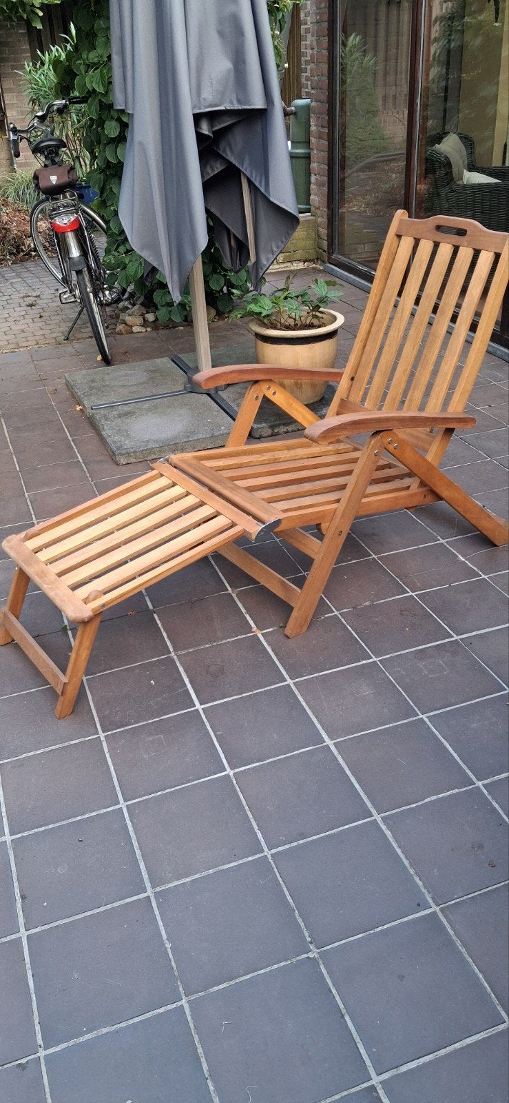 Ligstoel, Tuin en Terras, Ophalen, Hout, Verstelbaar