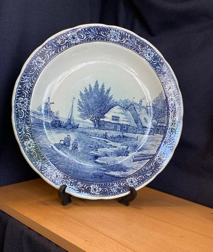 Grote Boch Delfts Blauw Wandbord, Ophalen of Verzenden