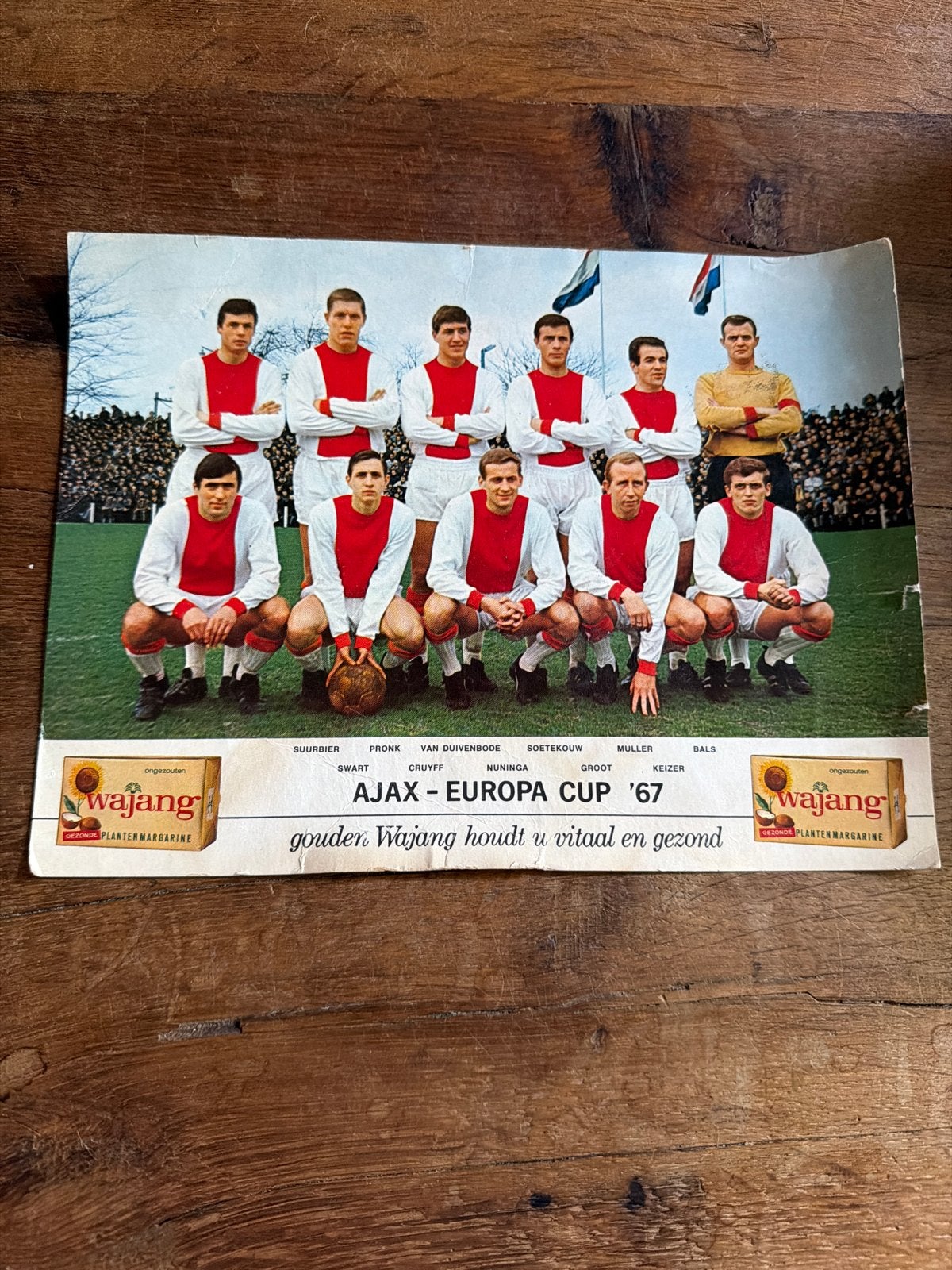 Ajax - Europa Cup '67 Poster/Plaatje met Cruijff, Ophalen of Verzenden, Gebruikt, Ajax, Poster, Plaatje of Sticker