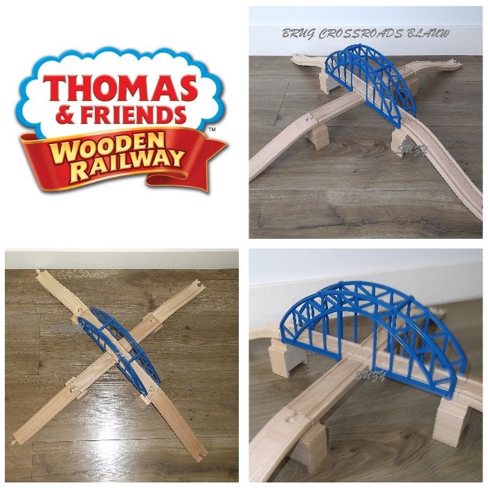 Houten Brug Crossroads Blauw voor Trein Spoor, Ophalen of Verzenden, Gebruikt