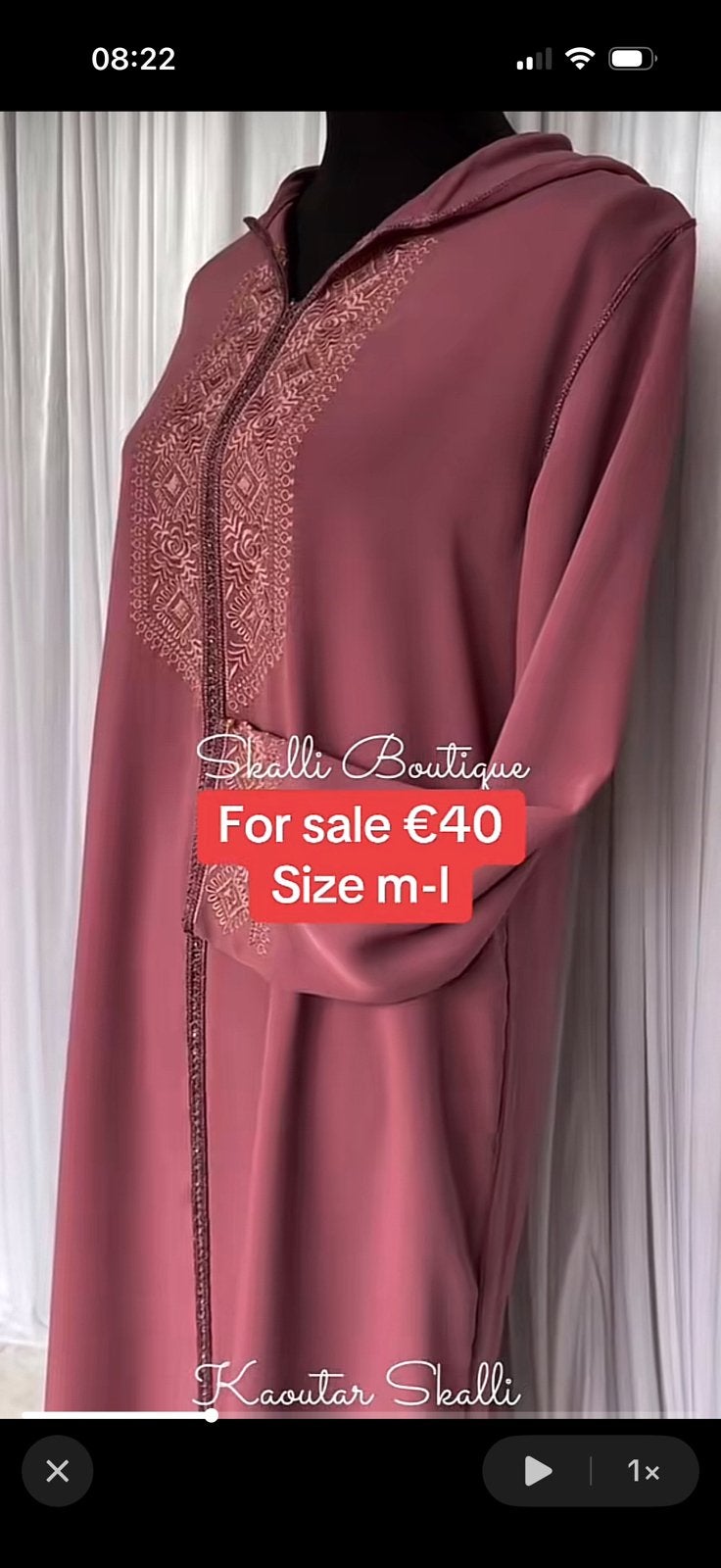 Jelaba roze m/l, Maat 38/40 (M), Overige typen, Ophalen of Verzenden, Zo goed als nieuw