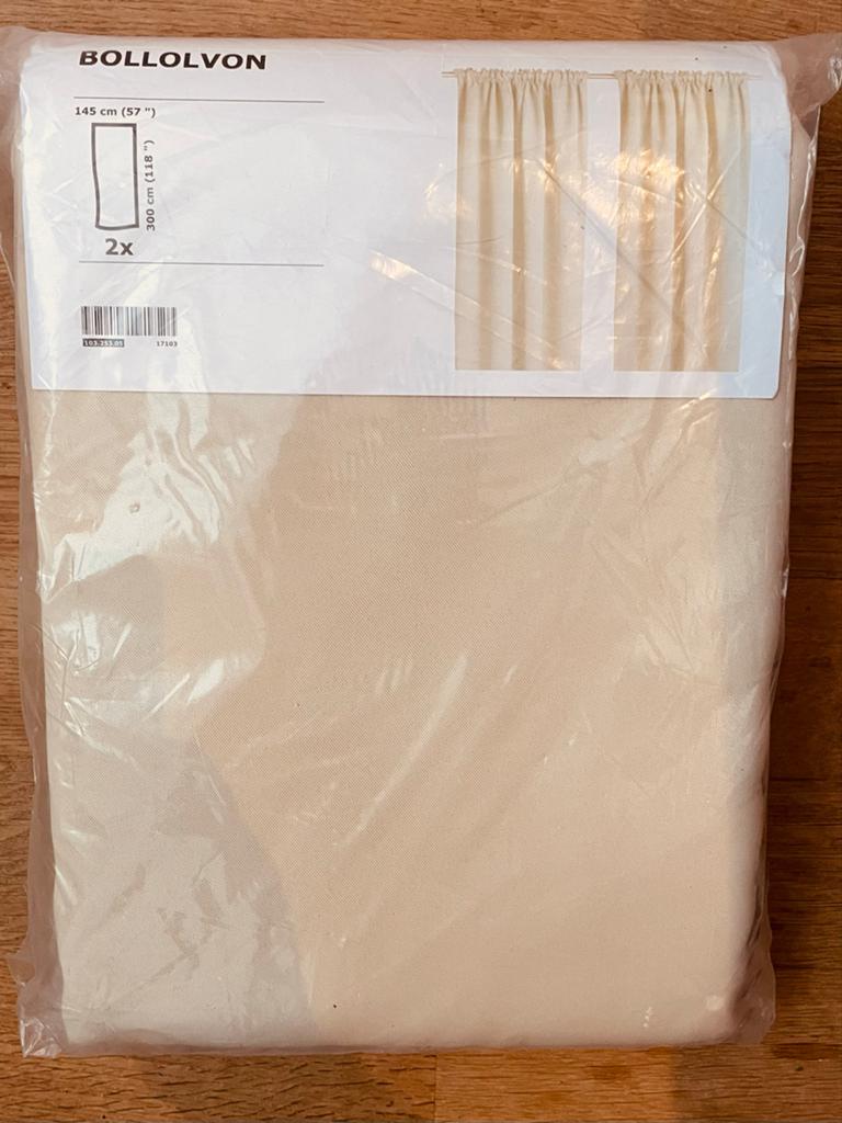 IKEA BOLLOLVON Gordijnen 145x300 cm Nieuw, Huis en Inrichting, Stoffering | Gordijnen en Lamellen, 100 tot 150 cm, 200 cm of meer