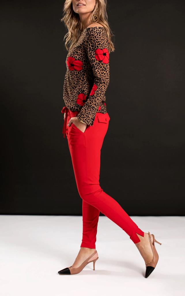 Studio anneloes upstairs broek M rood travelstof, Kleding | Dames, Maat 38/40 (M), Ophalen of Verzenden, Zo goed als nieuw, X