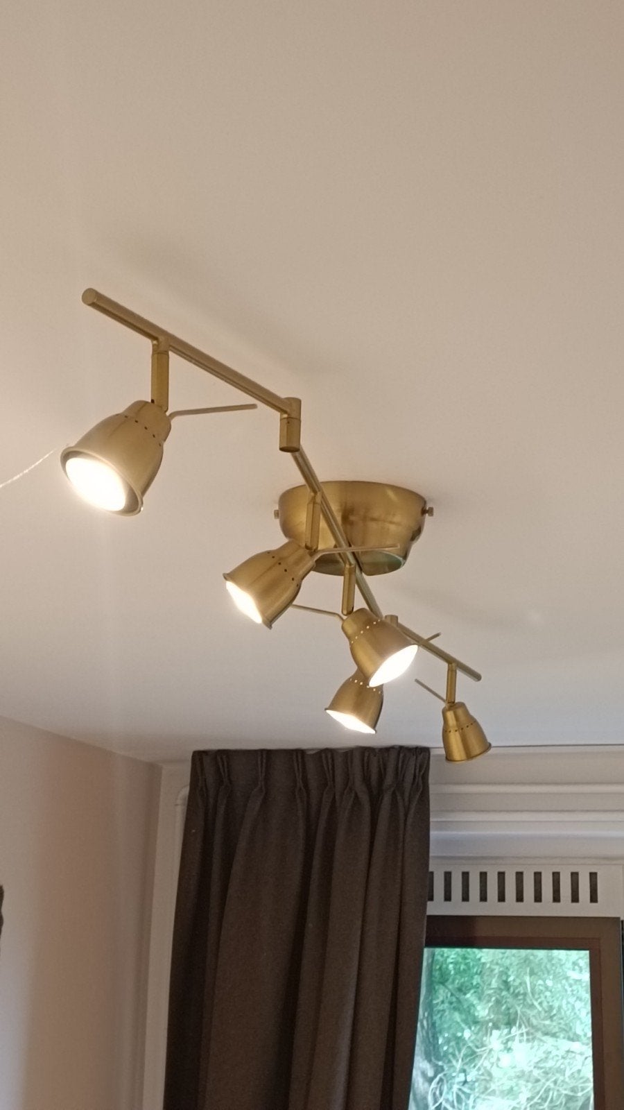 Goudkleurige IKEA Barometer plafondspots, Ophalen, Gebruikt, LED, Metaal