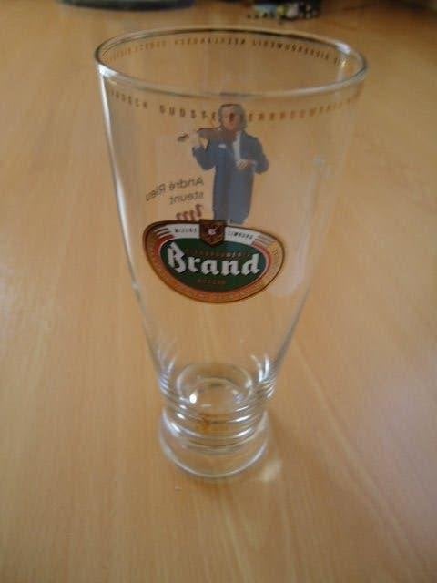 Brand bier glas, André Rieu, museum aan het Vrijthof, Ophalen of Verzenden, Zo goed als nieuw, Glas of Glazen, Brand