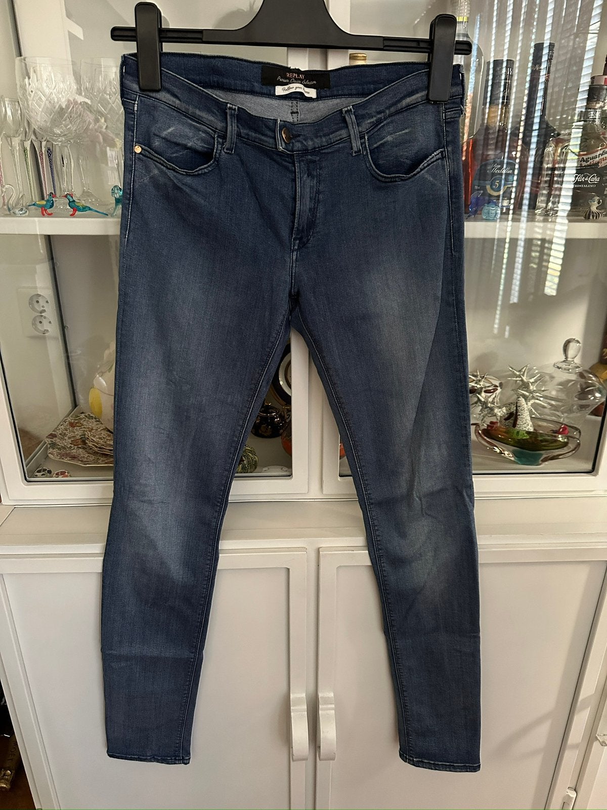 Replay, stretch jeans, maat 29/32, Ophalen of Verzenden, Gedragen, Blauw, Overige jeansmaten