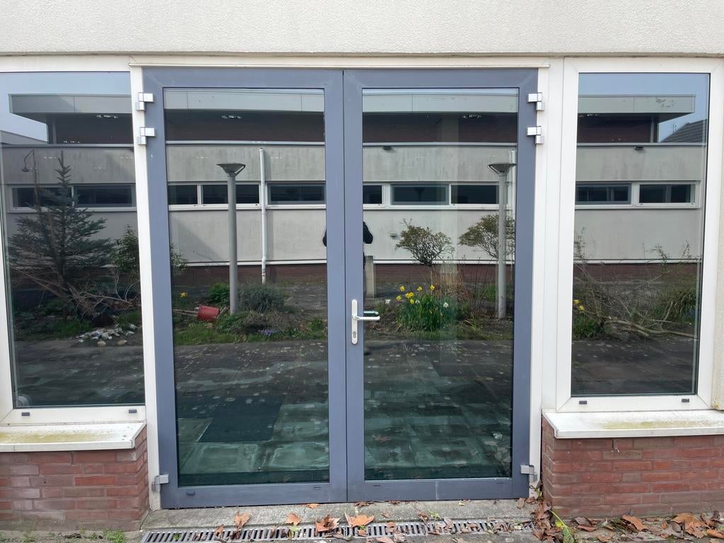 Dubbele aluminium deur, Ophalen, Gebruikt, Deurkozijn, Aluminium