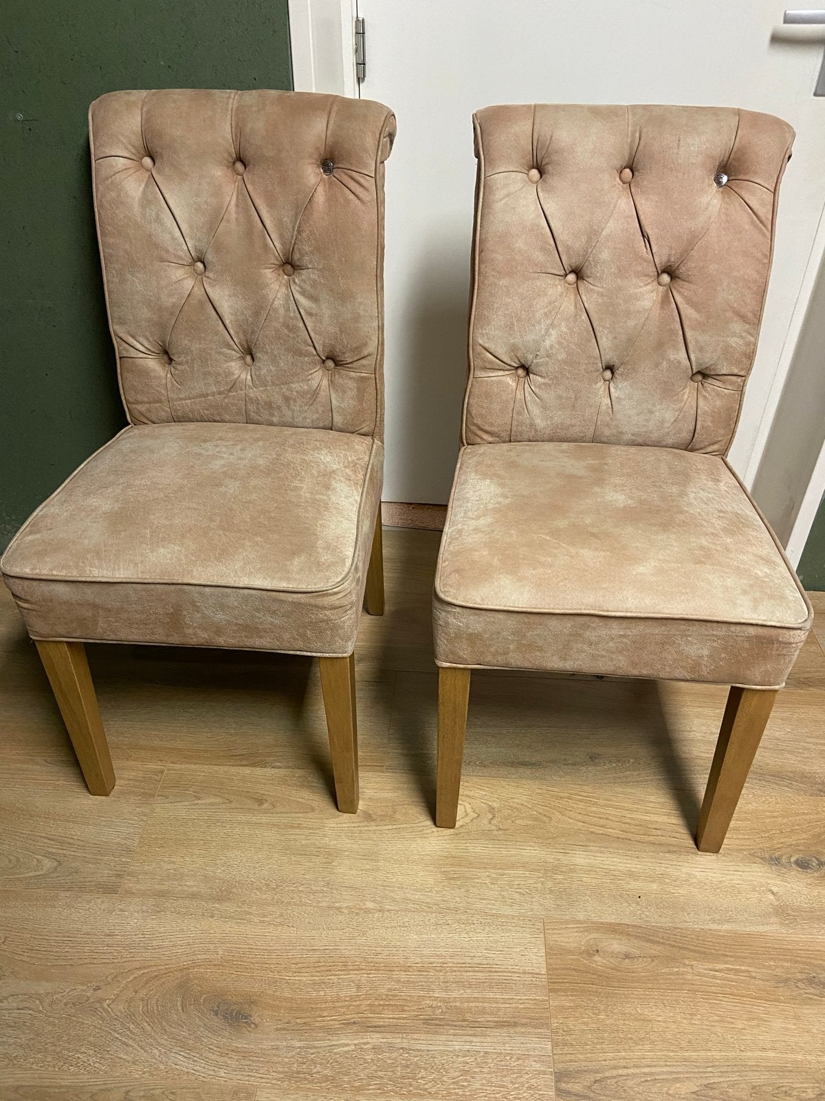 Set van 2 riviera maison eetkamerstoelen, Huis en Inrichting, Stoelen, Ophalen, Gebruikt, Twee, Bruin