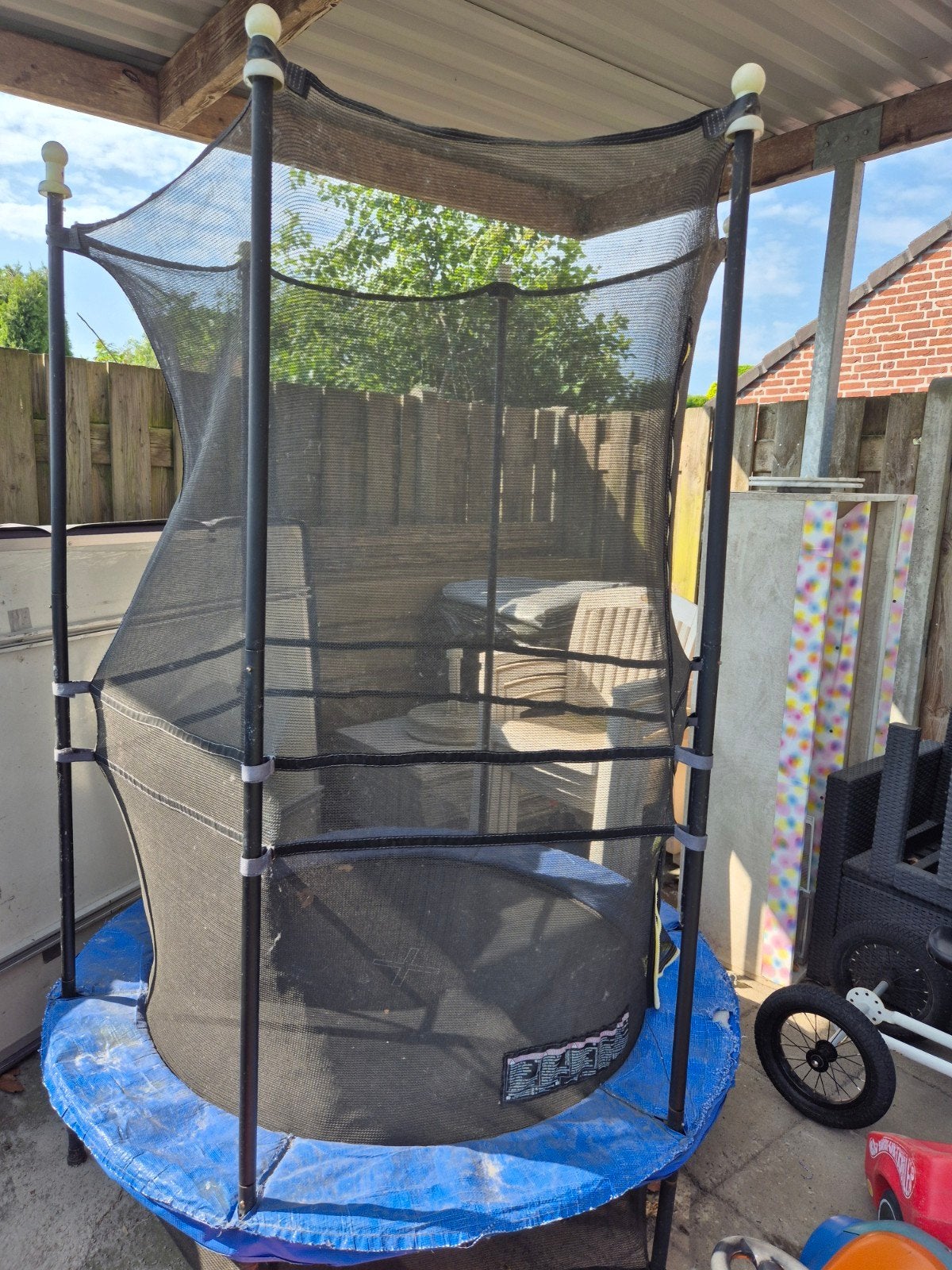 Trampoline met veiligheidsnet - Gebruikt, Ophalen of Verzenden, Gebruikt