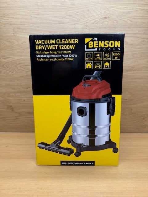 Stofzuiger nat/droog 1200 watt 15 liter., Witgoed en Apparatuur, Stofzuigers, Combi-reiniger, Eddiys, Espel, Nieuw