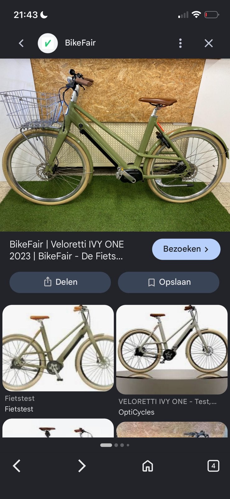 GEZOCHT! veloretti ebike groen, Fietsen en Brommers, 59 cm of meer, Ophalen of Verzenden, Zo goed als nieuw, Veloretti