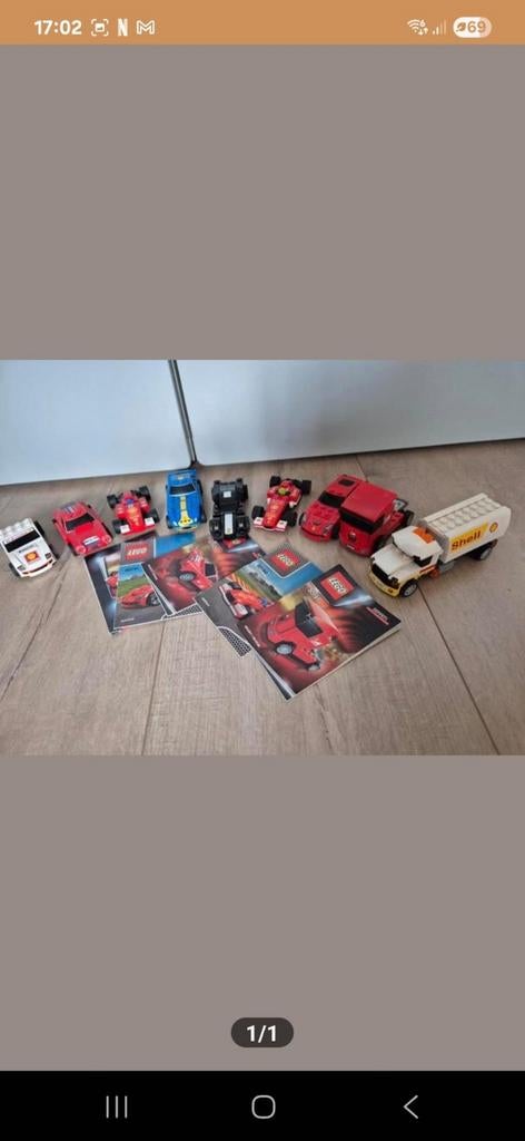 Lego Shell raceauto's en vrachtwagen met boekjes, Ophalen of Verzenden