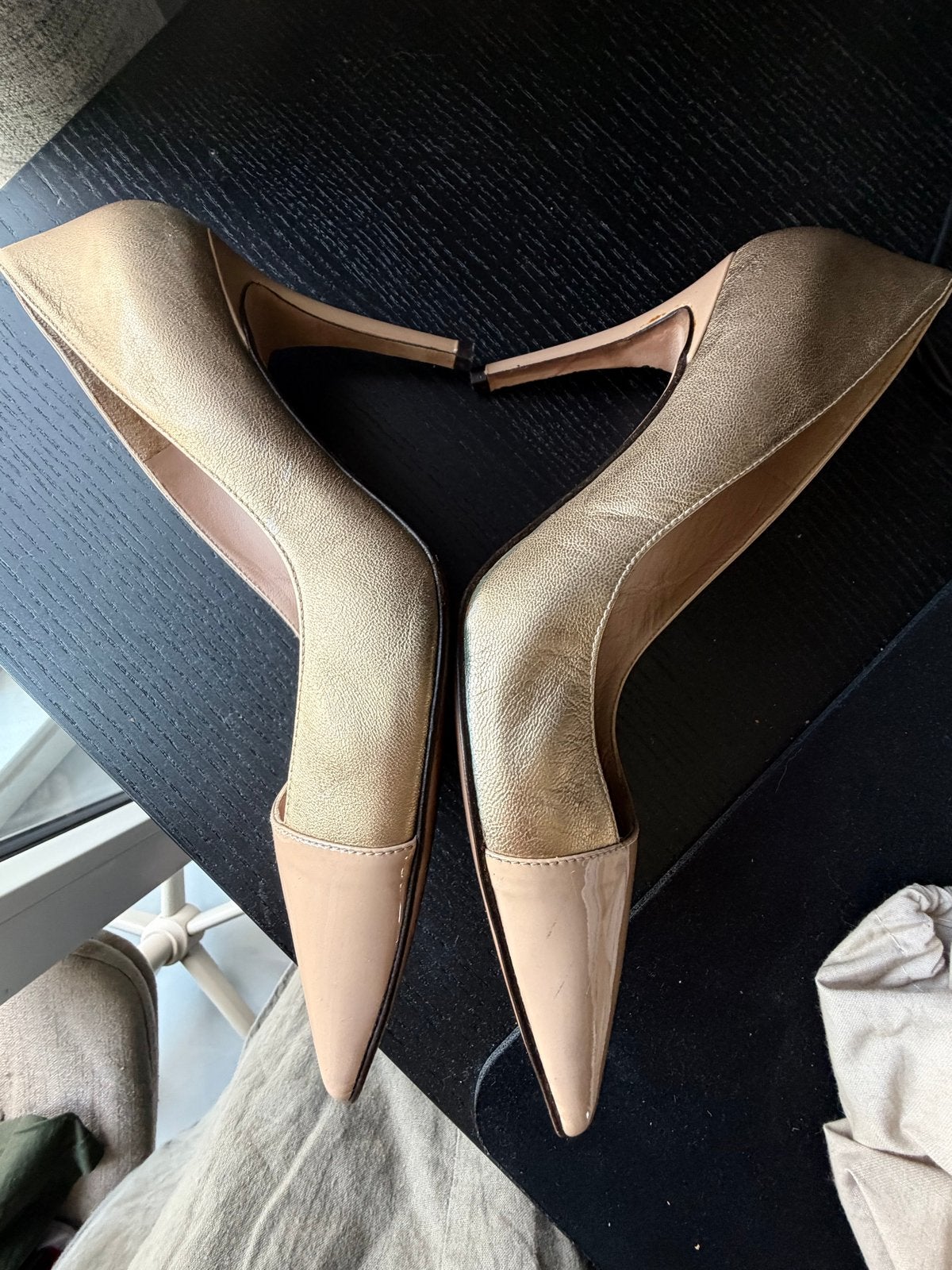 Pura López Pumps Goud/Nude - Maat 38,5, Kleding | Dames, Schoenen, Ophalen, Gedragen, Overige kleuren, Pumps