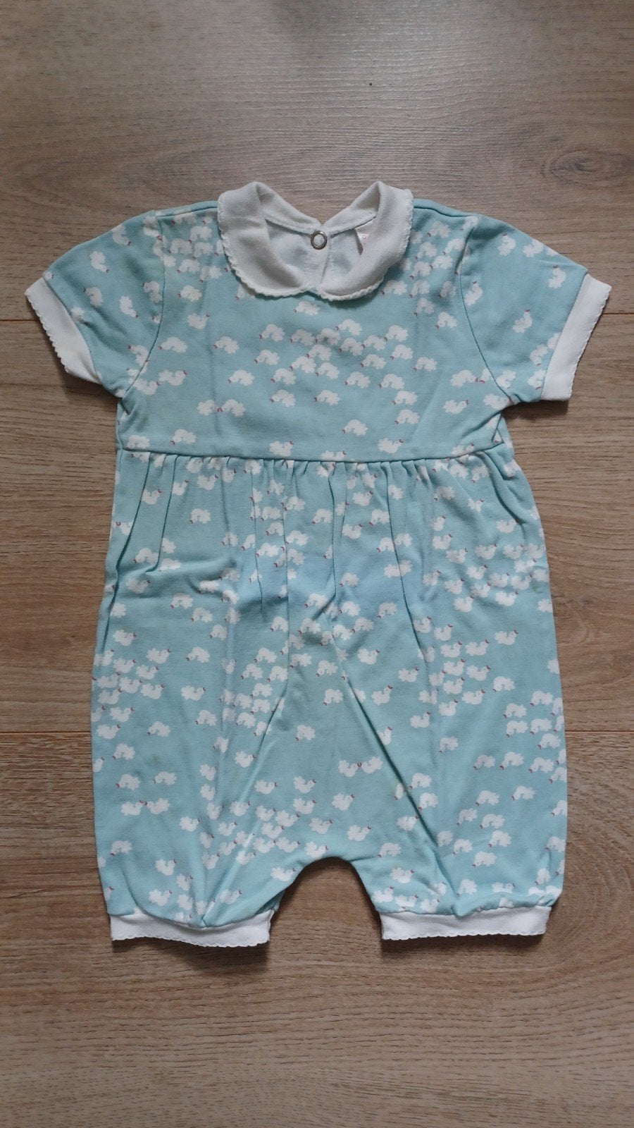 Vintage Romper met Schattige Kuikentjesprint - Maat 74, Gebruikt, Jongetje of Meisje, Molli, Ophalen of Verzenden