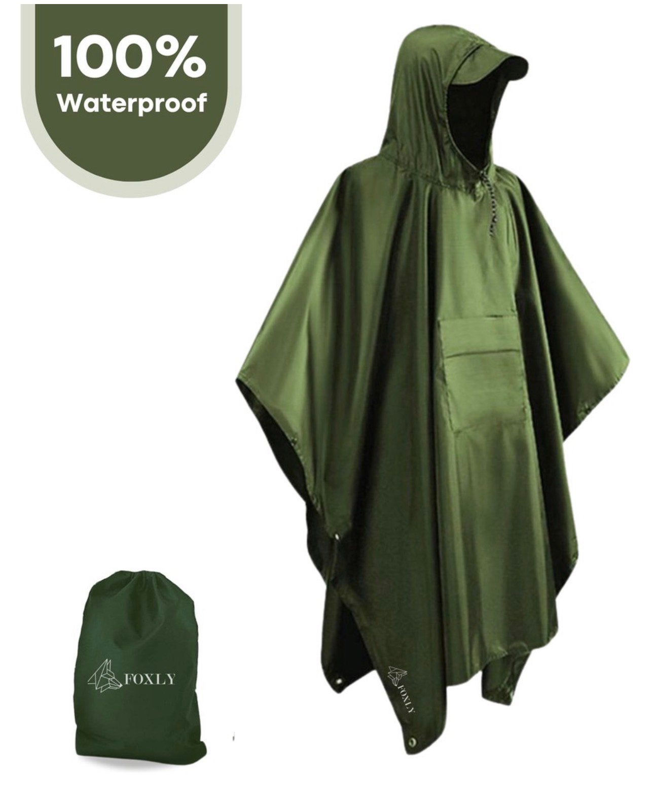 FOXLY Regen Poncho Unisex - Fietsponcho - Dames & Heren -m, Ophalen of Verzenden, Zo goed als nieuw