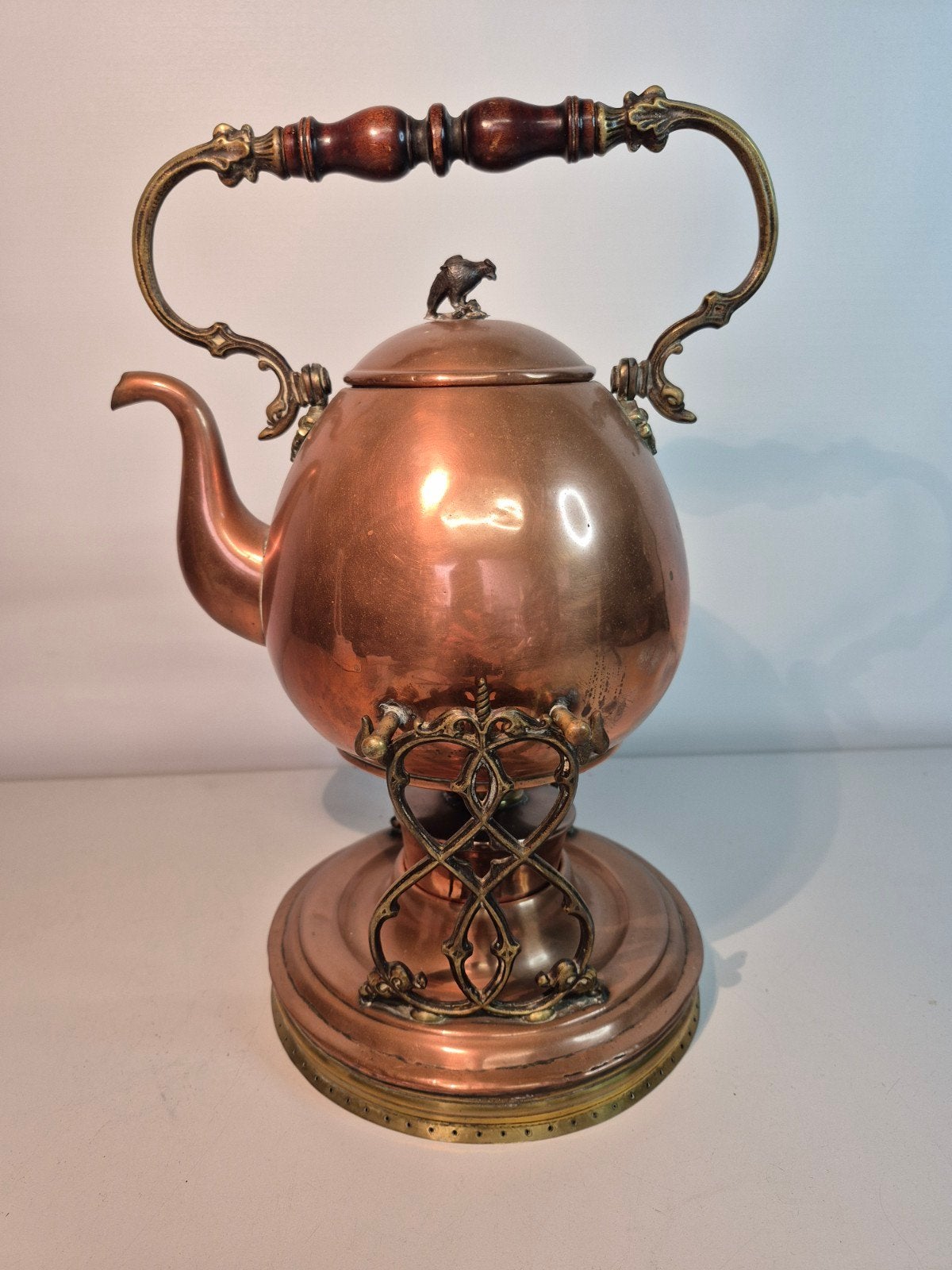 Antieke koperen ketel met petroleumstel, Antiek en Kunst, Ophalen of Verzenden