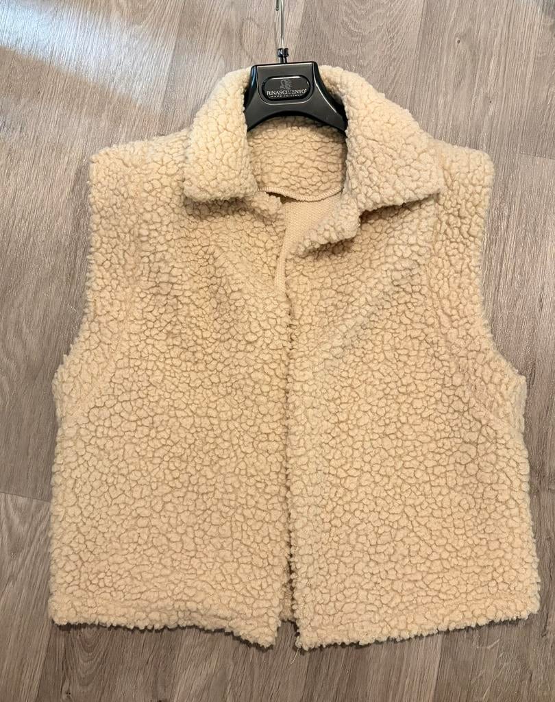 Beige teddy gilet, Kleding | Dames, Bodywarmers, Ophalen of Verzenden, Zo goed als nieuw, Maat 36 (S), Beige