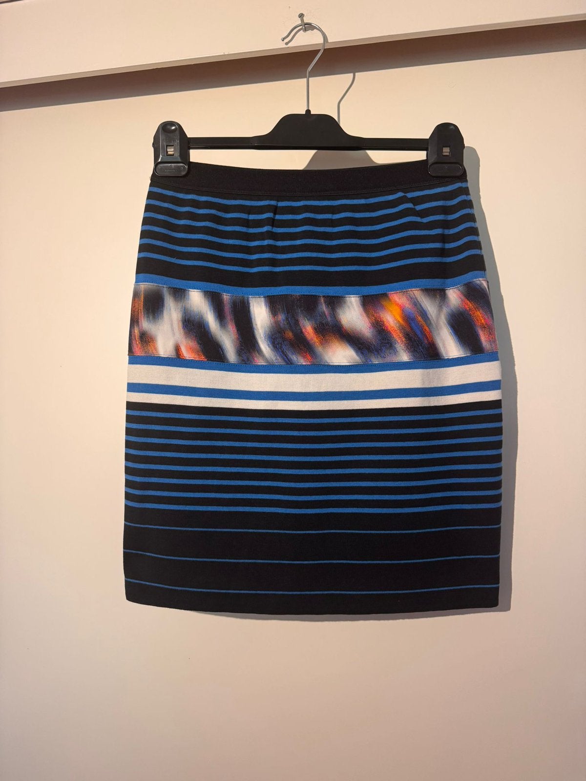 Kleurrijke marccain rok maat 3/38 elastiek in taille, Ophalen of Verzenden, Zo goed als nieuw, Maat 38/40 (M), Blauw