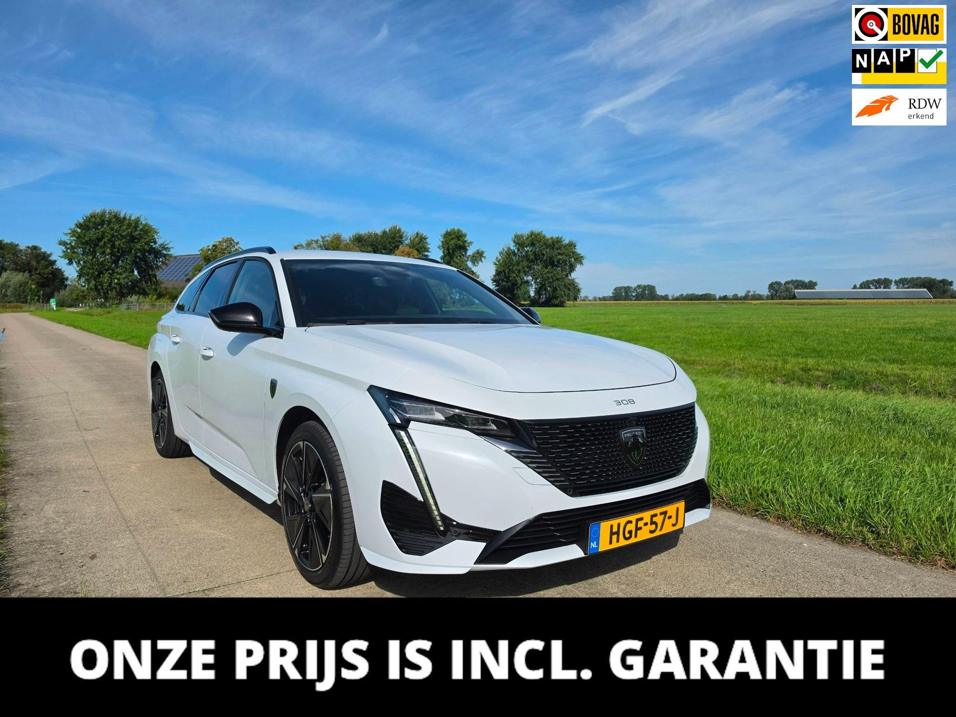 Peugeot E-308 SW GT EV 54 kWh SOH 97,56% 20.541km, Auto's, Gebruikt, Zwart, 156 pk, Alcantara