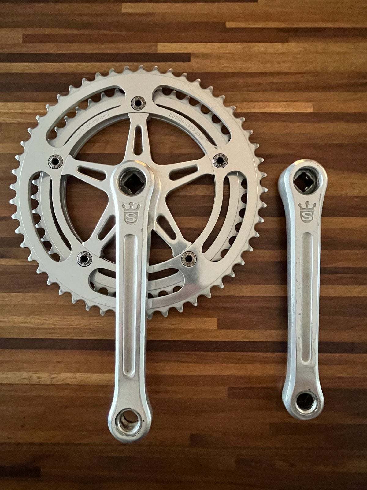 Sugino Mighty Competition Crankstel - Vintage Racefiets, Fietsen en Brommers, Crankstel of Pedalen, Gebruikt, Ophalen of Verzenden