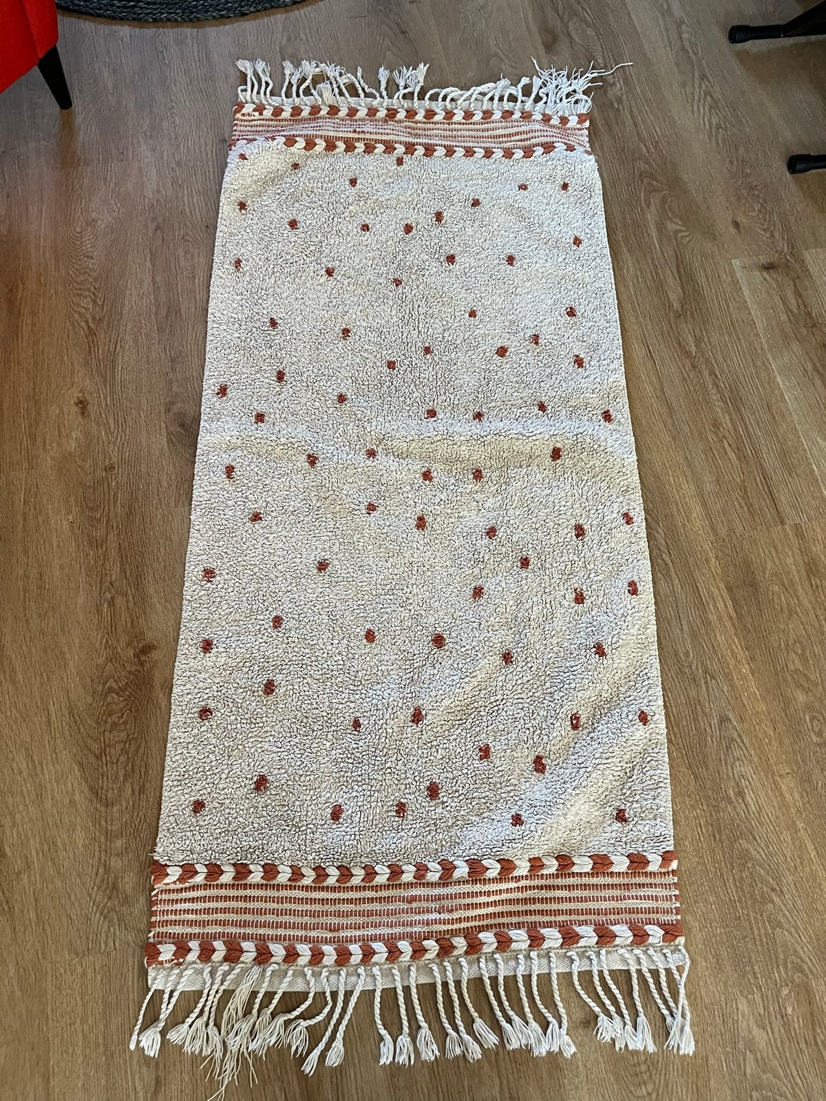 Boho chic vloerkleed 170x70 cm - Zara Home, Huis en Inrichting, Zo goed als nieuw, Crème, 150 tot 200 cm, Rechthoekig