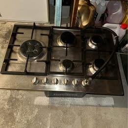 Gas kookplaat inbouw, Ophalen, Gebruikt, Grijs