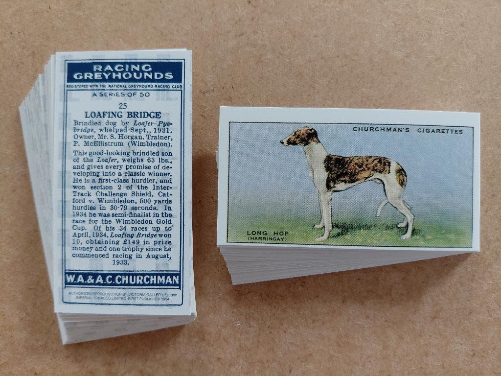 Racing Greyhounds set 50 cigarette cards honden REPRO, Ophalen, Zo goed als nieuw